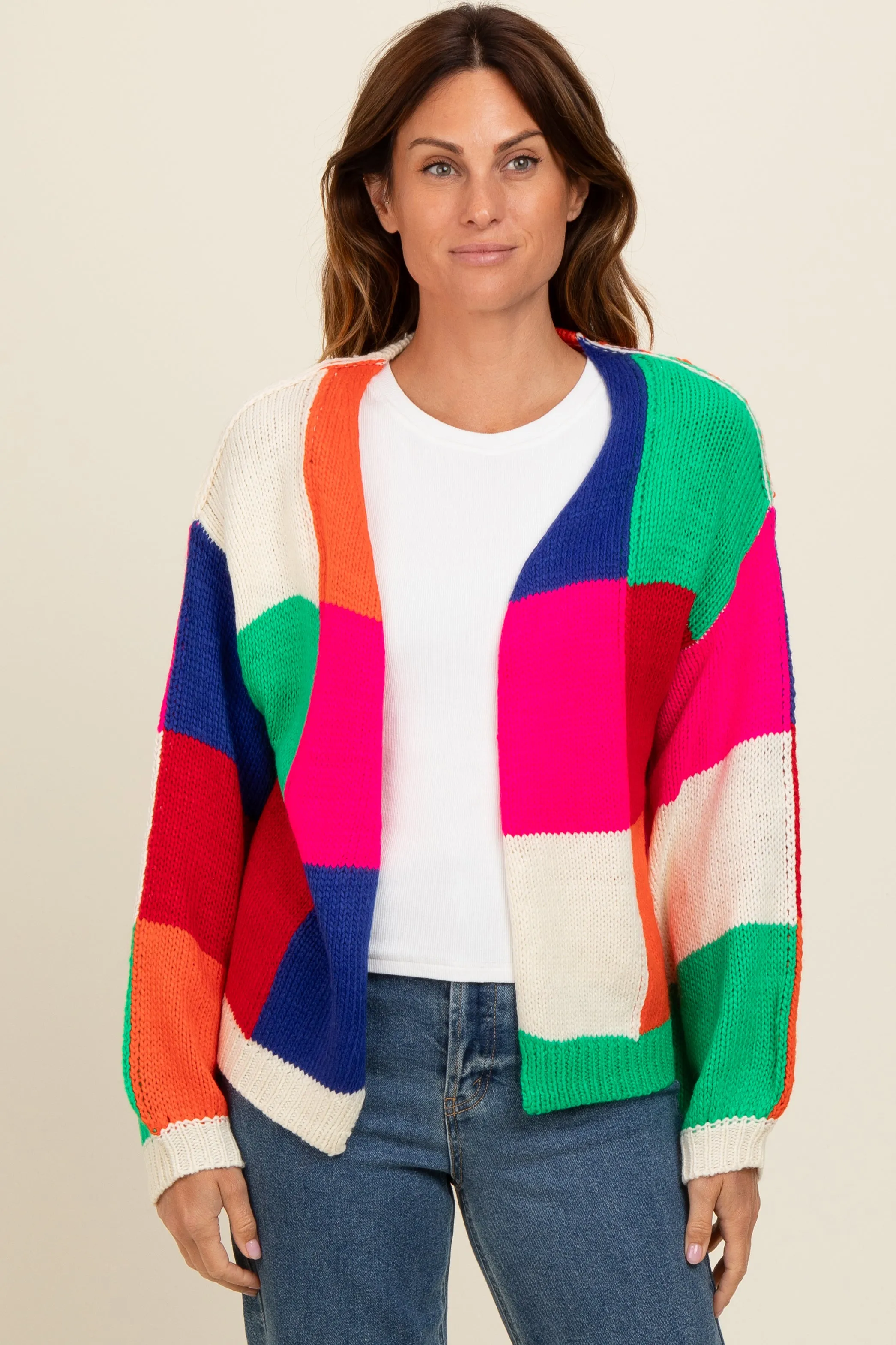 Multicolor Checkered Cardigan Sweater sold by Pinkblush product image thumbnail 2