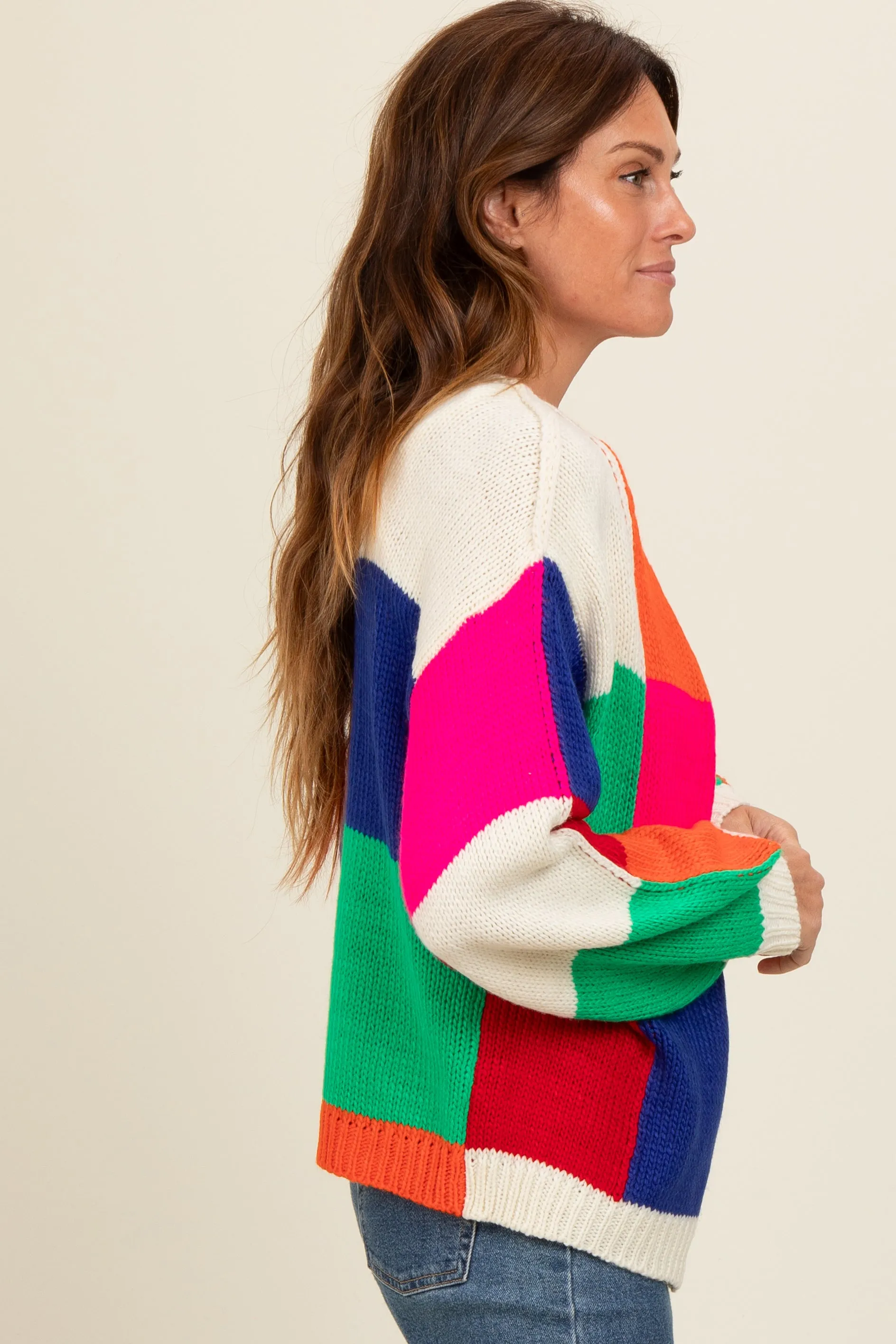 Multicolor Checkered Cardigan Sweater sold by Pinkblush product image thumbnail 3