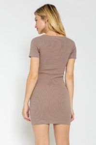 Taupe Ribbed Sweetheart Dress sold by Pinkblush