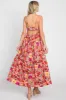 Red Floral Open Back Maxi Dress sold by Pinkblush
