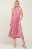 Pink Pleated Maternity Halter Dress sold by Pinkblush