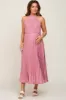 Pink Pleated Maternity Halter Dress sold by Pinkblush