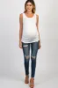 PinkBlush Ivory Ruched Maternity Tank Top sold by Pinkblush