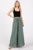 Olive Wide Leg Smocked Lightweight Maternity Pants sold by Pinkblush