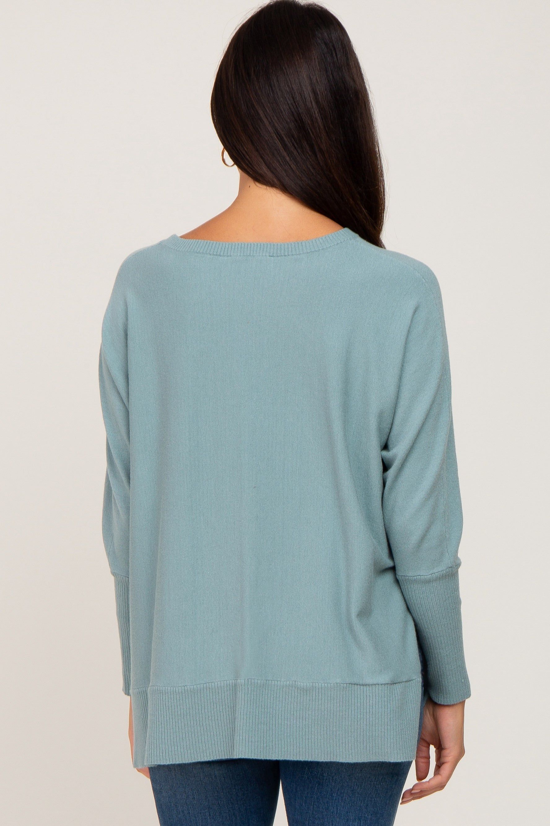 Jade Dolman Sleeve Side Slit Sweater sold by Pinkblush product image thumbnail 3