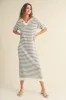 Blue Collared Knit Maxi Dress sold by Pinkblush