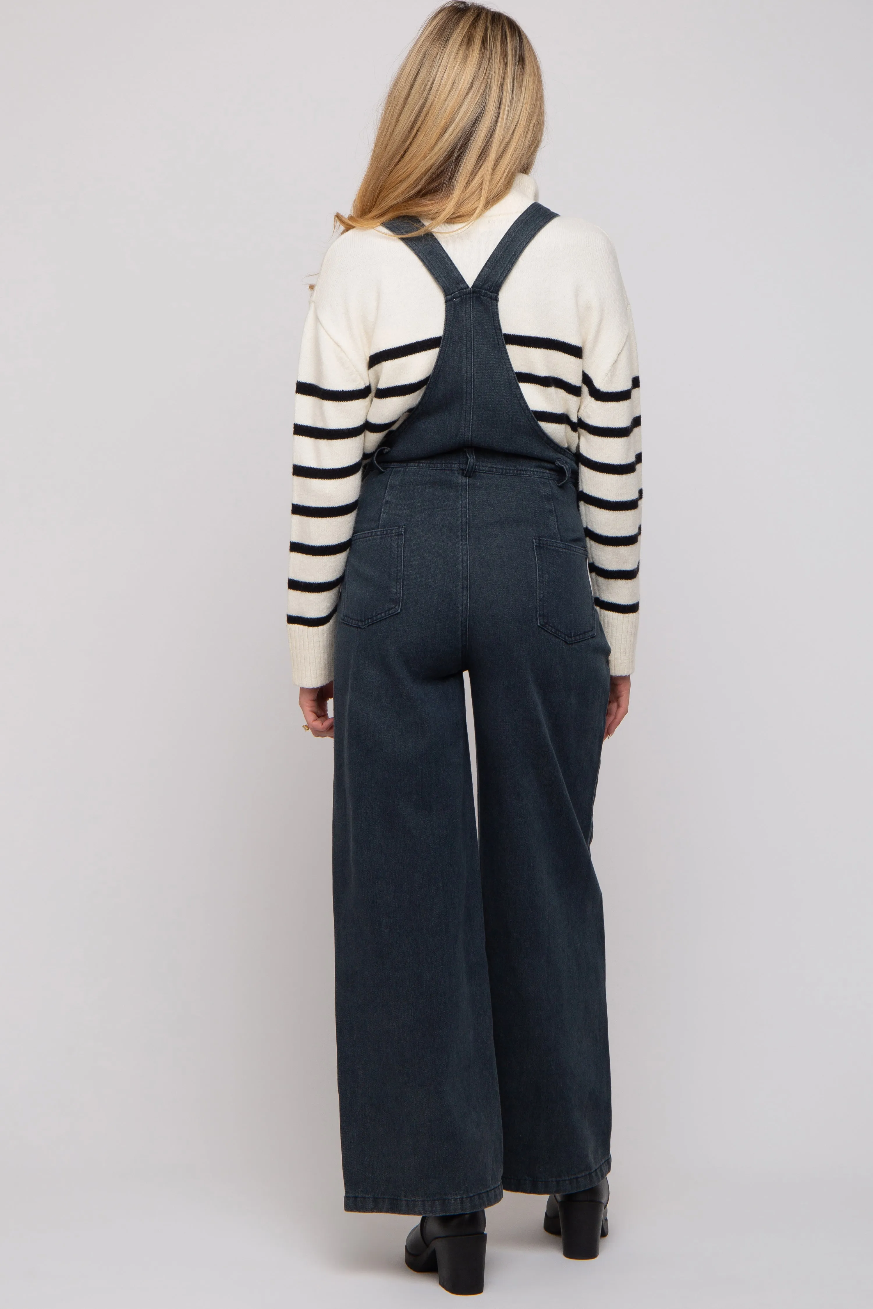 Faded Black Front Pocket Maternity Overalls sold by Pinkblush product image thumbnail 3