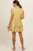 Lime Button Front Flutter Sleeve Maternity Mini Dress sold by Pinkblush