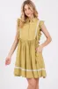 Lime Button Front Flutter Sleeve Maternity Mini Dress sold by Pinkblush