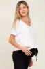 Ivory V-Neck Maternity Dolman Sleeve Top sold by Pinkblush