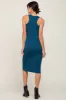 Teal Rib Knit Button Front Midi Dress sold by Pinkblush