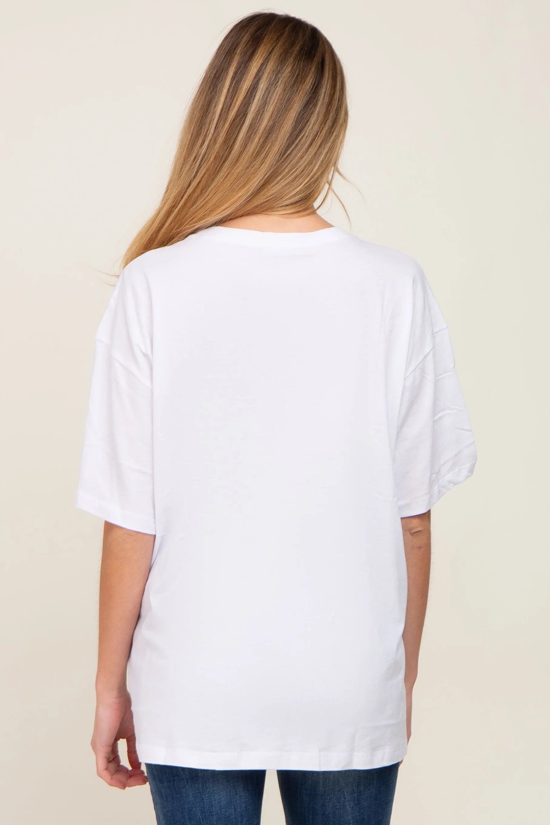 White Basic Oversized Maternity Tee sold by Pinkblush product image thumbnail 3
