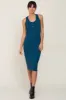 Teal Rib Knit Button Front Midi Dress sold by Pinkblush