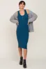 Teal Rib Knit Button Front Midi Dress sold by Pinkblush