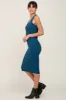 Teal Rib Knit Button Front Midi Dress sold by Pinkblush