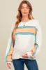 Cream Colorblock Maternity Pullover Top sold by Pinkblush