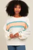 Cream Colorblock Maternity Pullover Top sold by Pinkblush