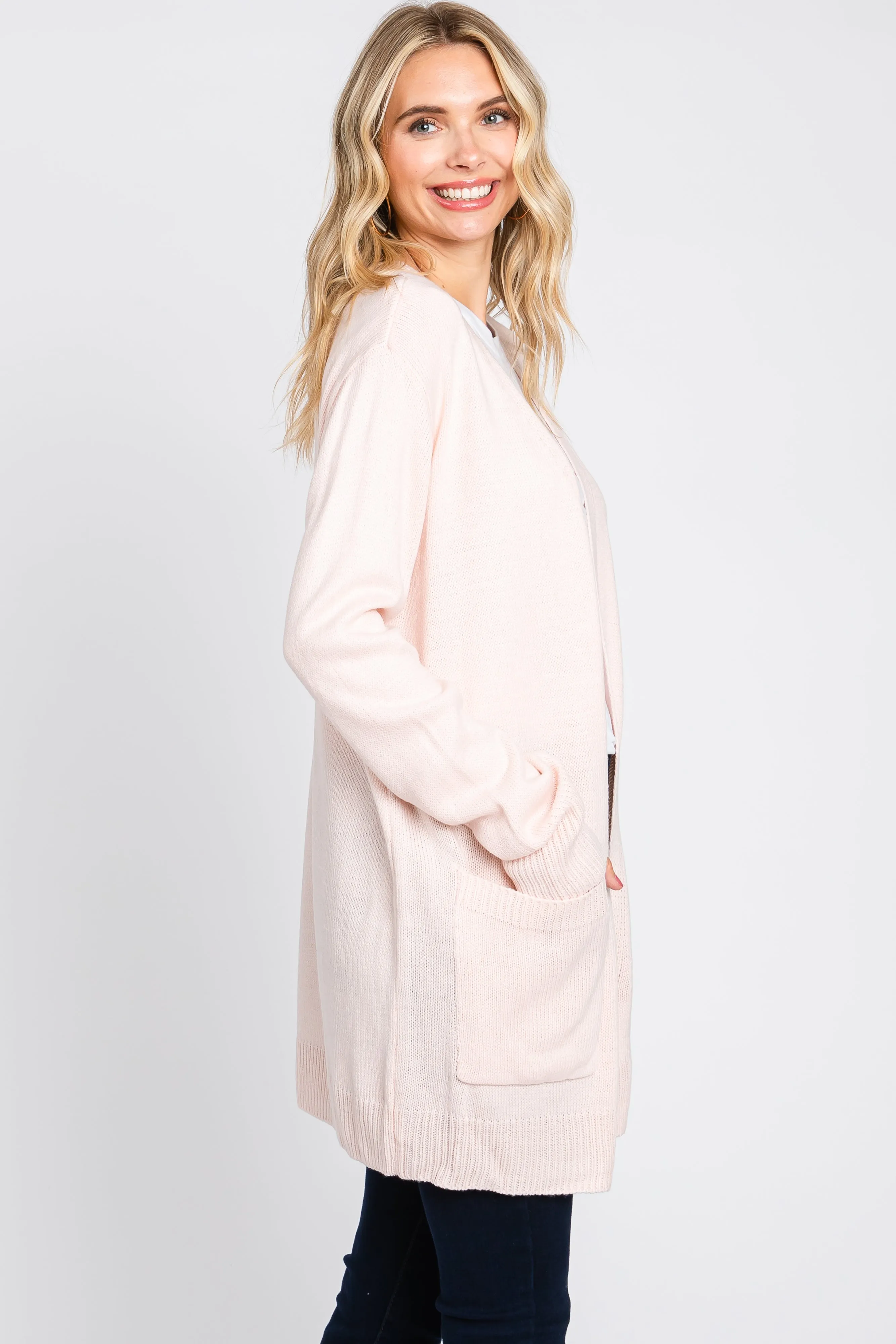 Light Pink Front Pocket Cardigan sold by Pinkblush product image thumbnail 2