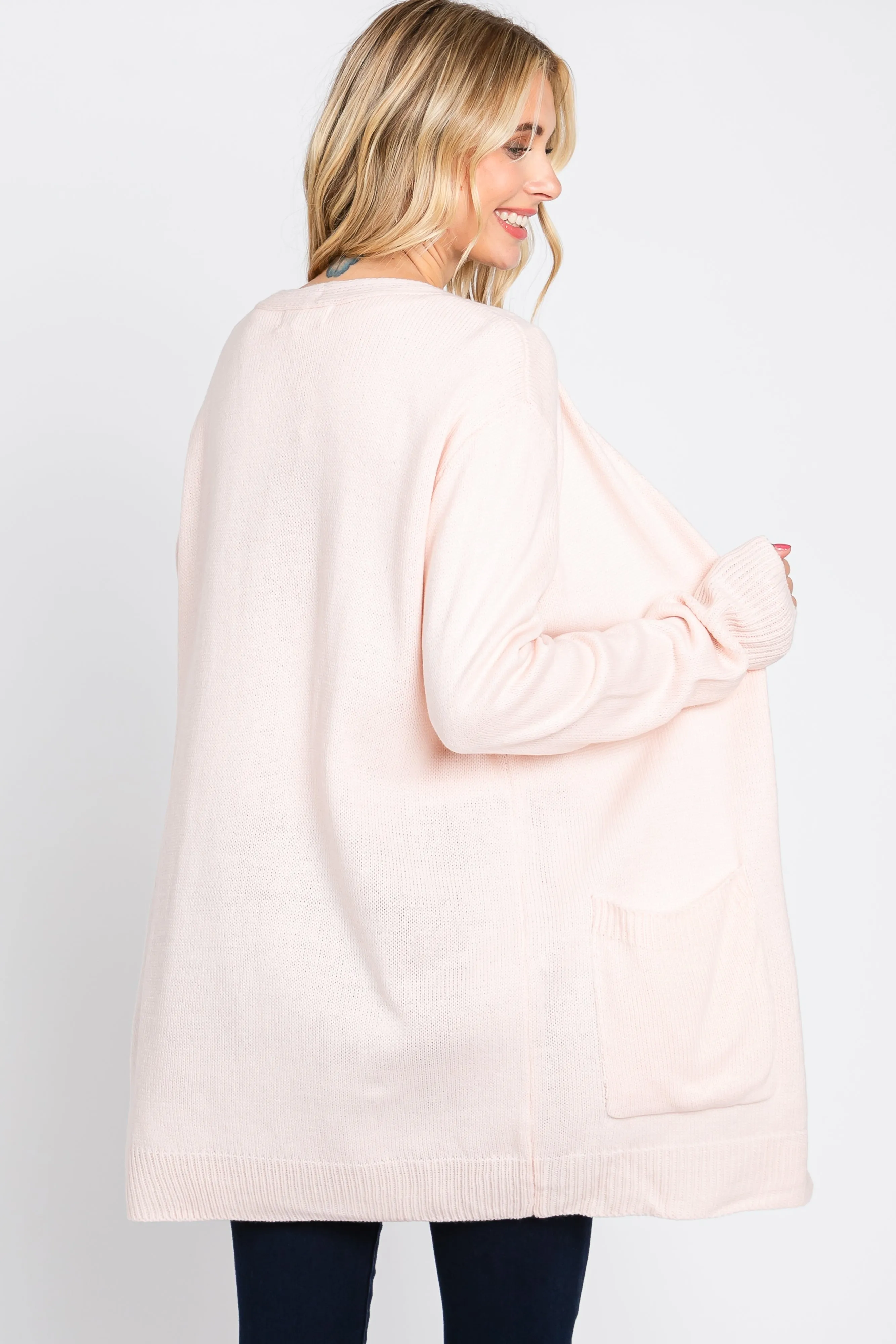 Light Pink Front Pocket Cardigan sold by Pinkblush product image thumbnail 3