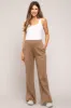 Brown Soft Wide Leg Side Slit Maternity Sweatpants sold by Pinkblush