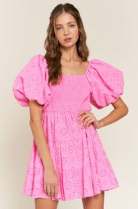 Pink Mini Dress With Square Neck sold by Pinkblush