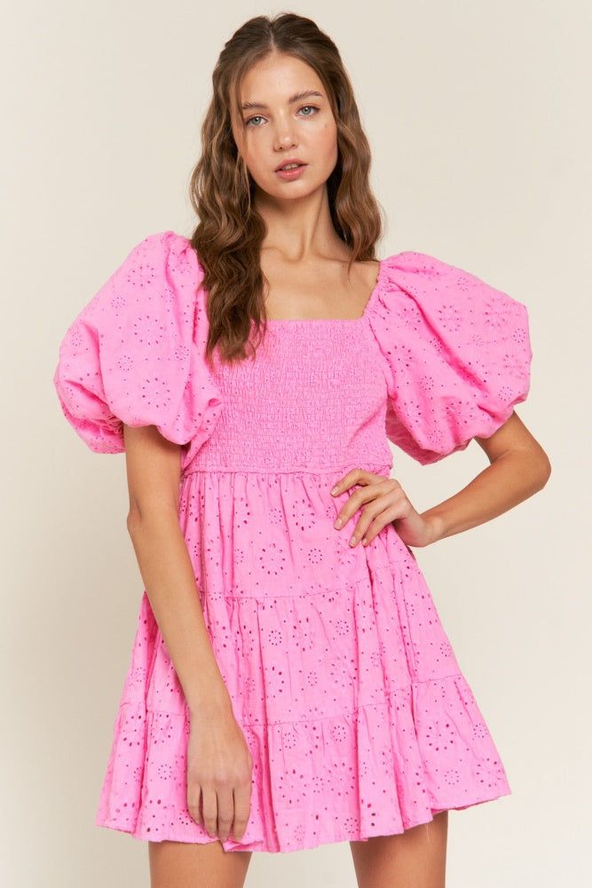 Pink Mini Dress With Square Neck sold by Pinkblush product image thumbnail 4