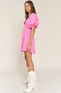 Pink Mini Dress With Square Neck sold by Pinkblush