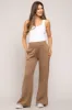Brown Soft Wide Leg Side Slit Maternity Sweatpants sold by Pinkblush