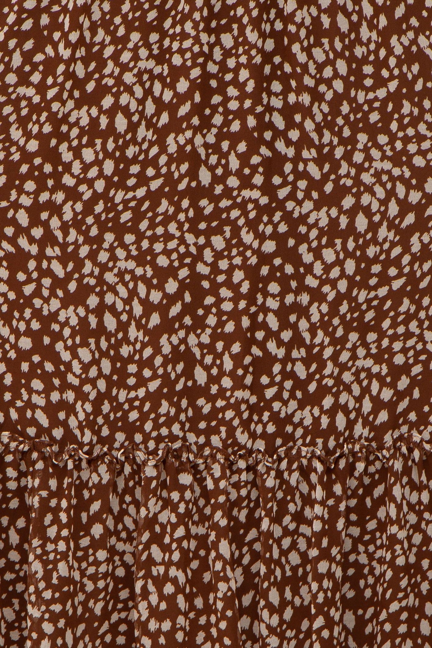 Brown Animal Print Chiffon Ruffle Accent Dress sold by Pinkblush product image thumbnail 4