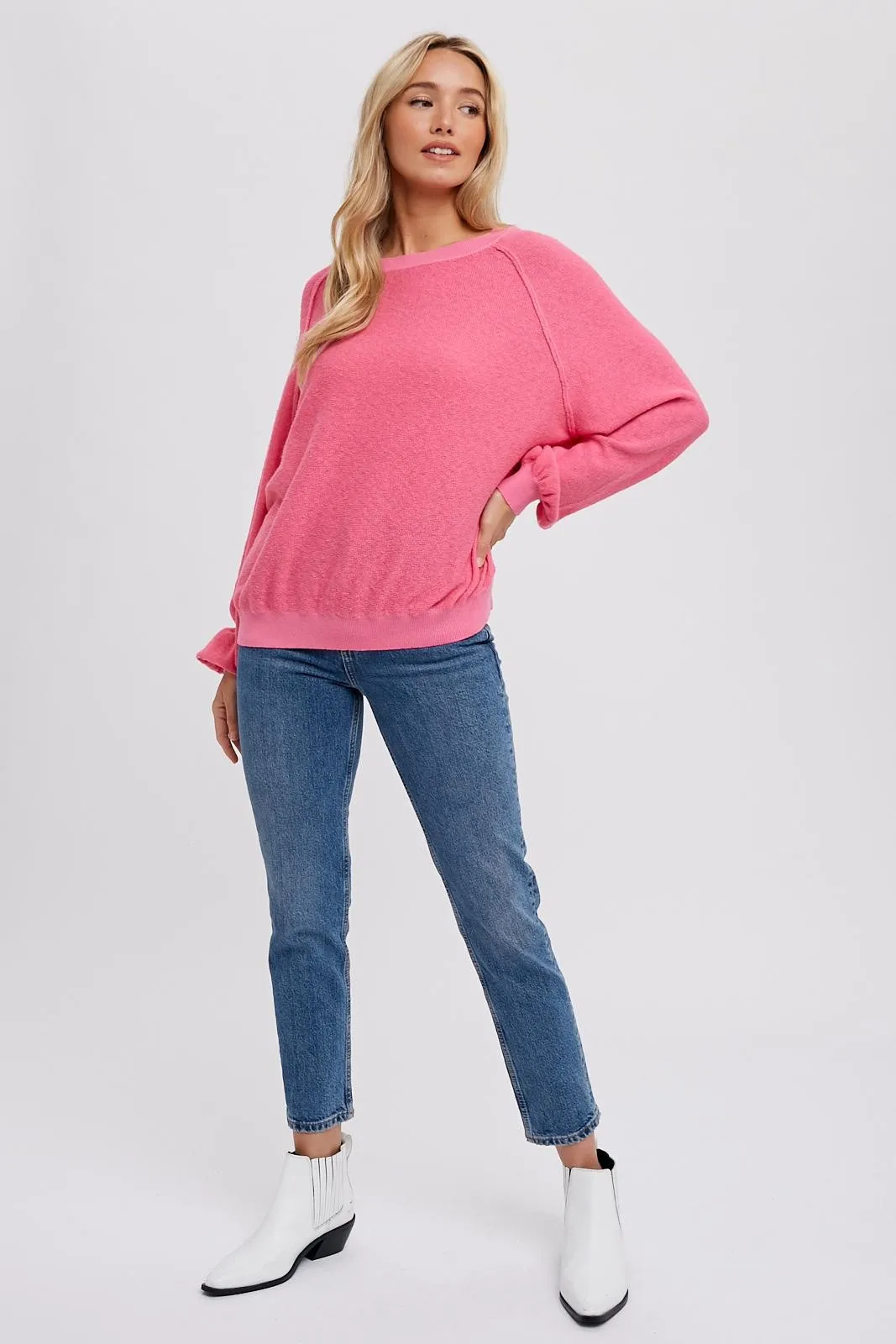 Fuchsia Knit Long Sleeve Top sold by Pinkblush product image thumbnail 2