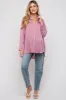Mauve Striped Button Up Maternity Top sold by Pinkblush