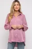 Mauve Striped Button Up Maternity Top sold by Pinkblush