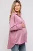 Mauve Striped Button Up Maternity Top sold by Pinkblush