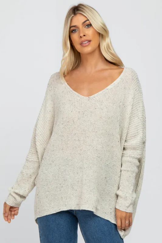 Ivory Speckled Oversized Sweater sold by Pinkblush