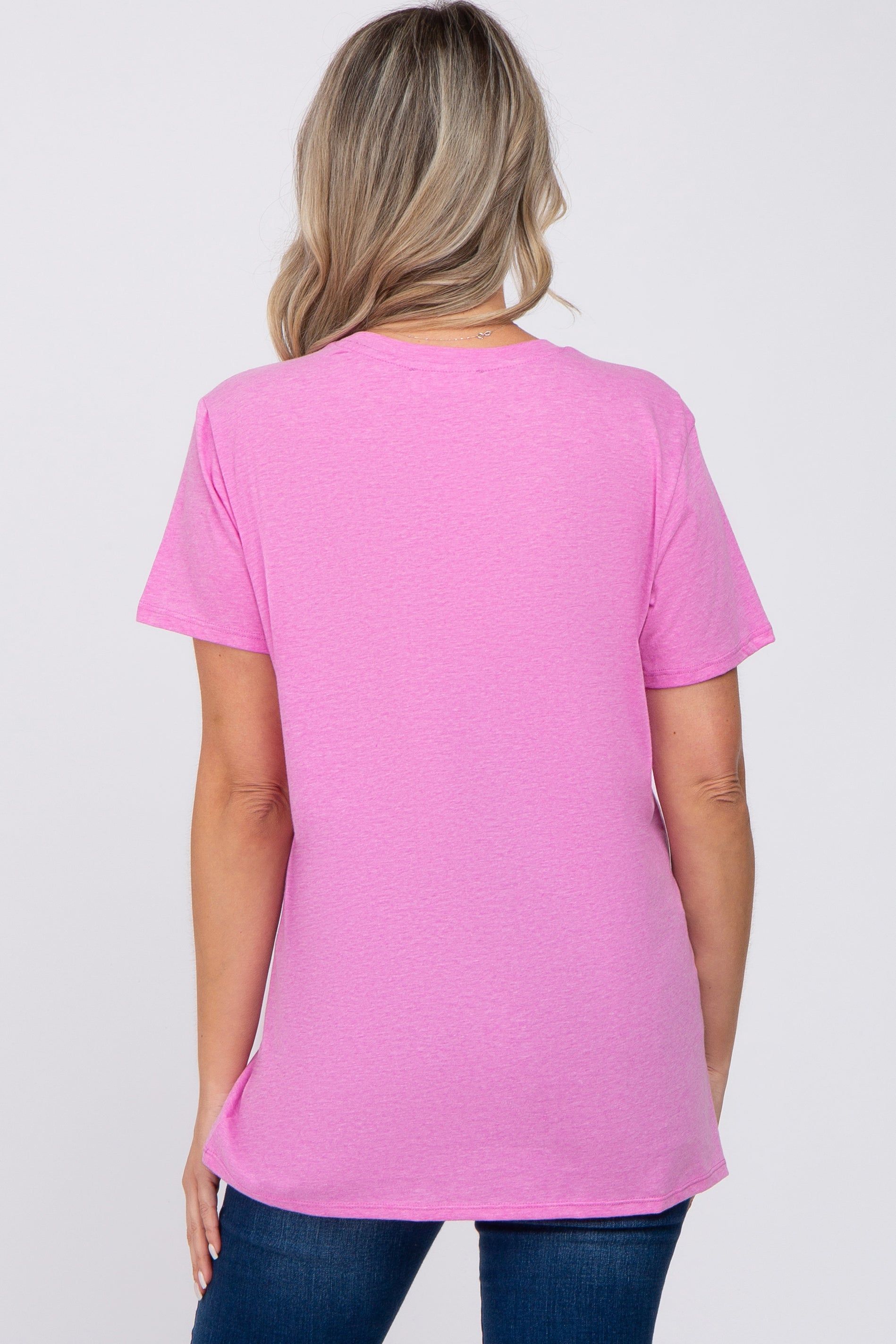 Pink Oversized Short Sleeve Maternity Top sold by Pinkblush product image thumbnail 2