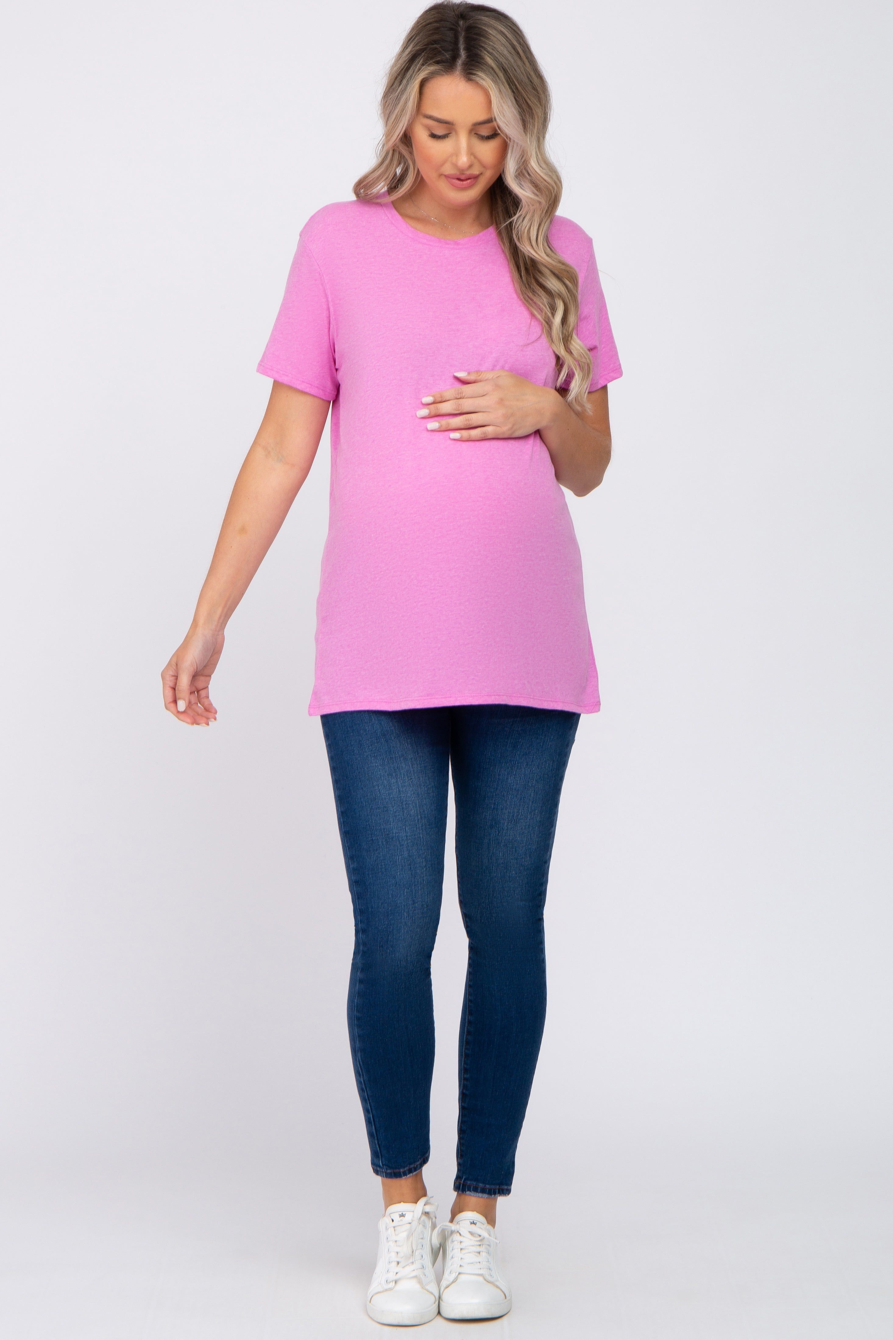 Pink Oversized Short Sleeve Maternity Top sold by Pinkblush product image thumbnail 3