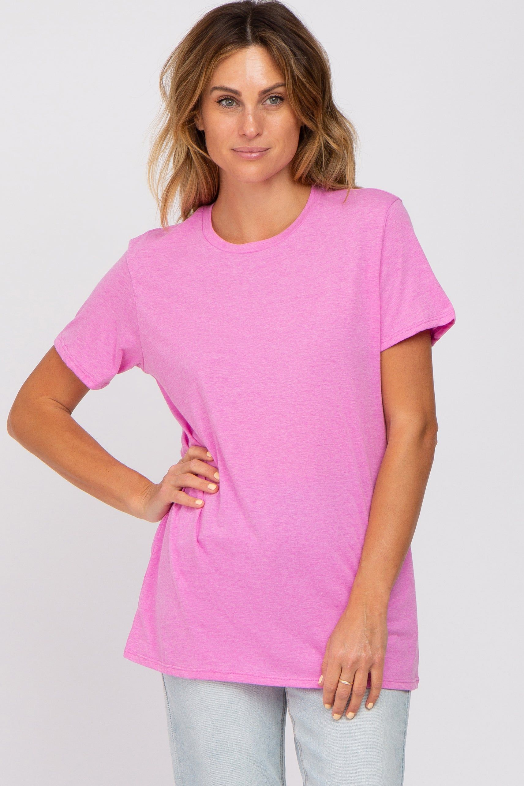 Pink Oversized Short Sleeve Maternity Top sold by Pinkblush product image thumbnail 4