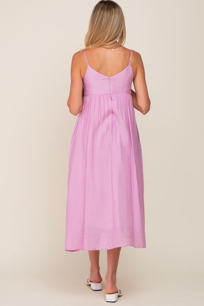 Pink Sleeveless Maternity Midi Dress sold by Pinkblush product image thumbnail 3