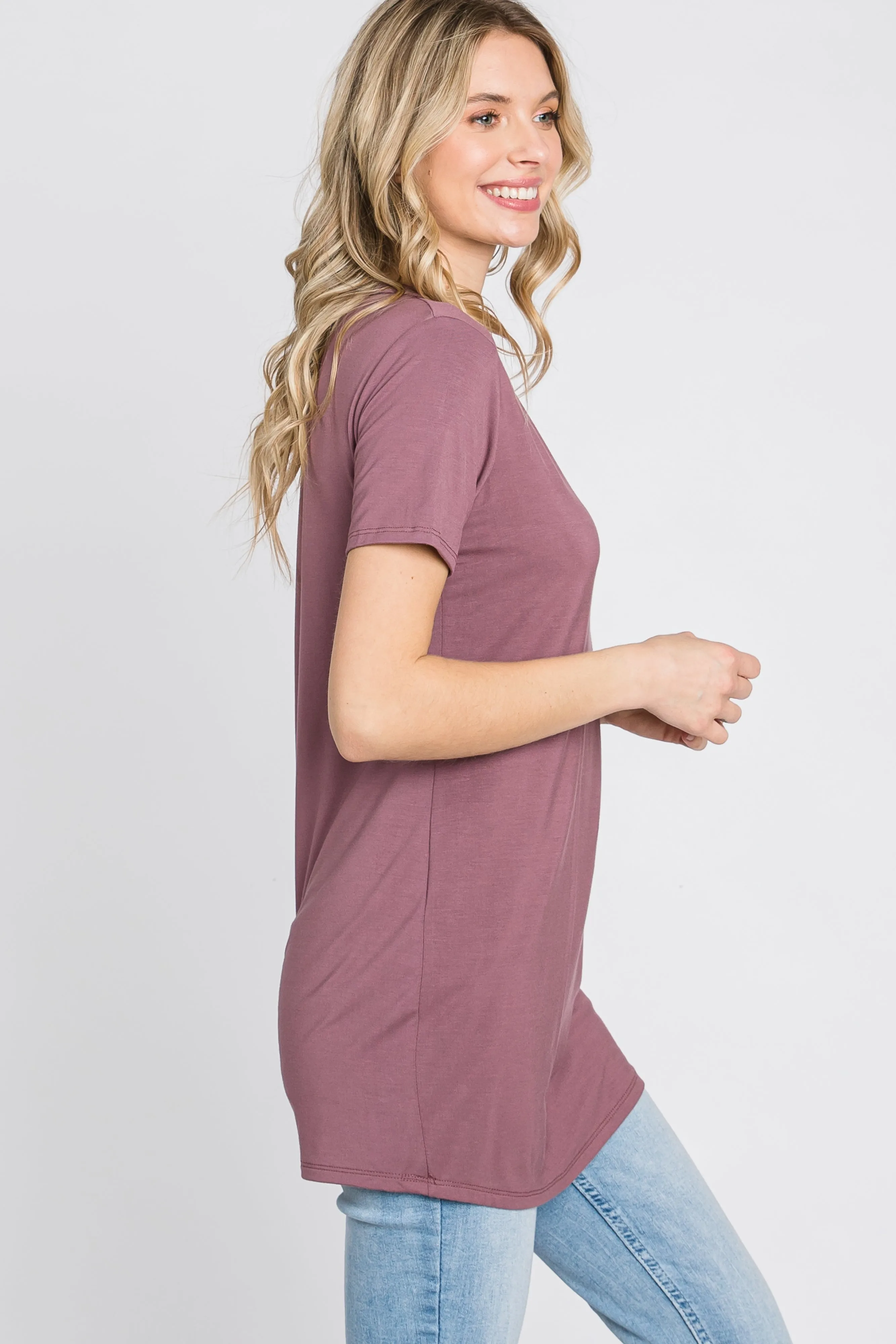 Mauve Basic Short Sleeve Top sold by Pinkblush product image thumbnail 5