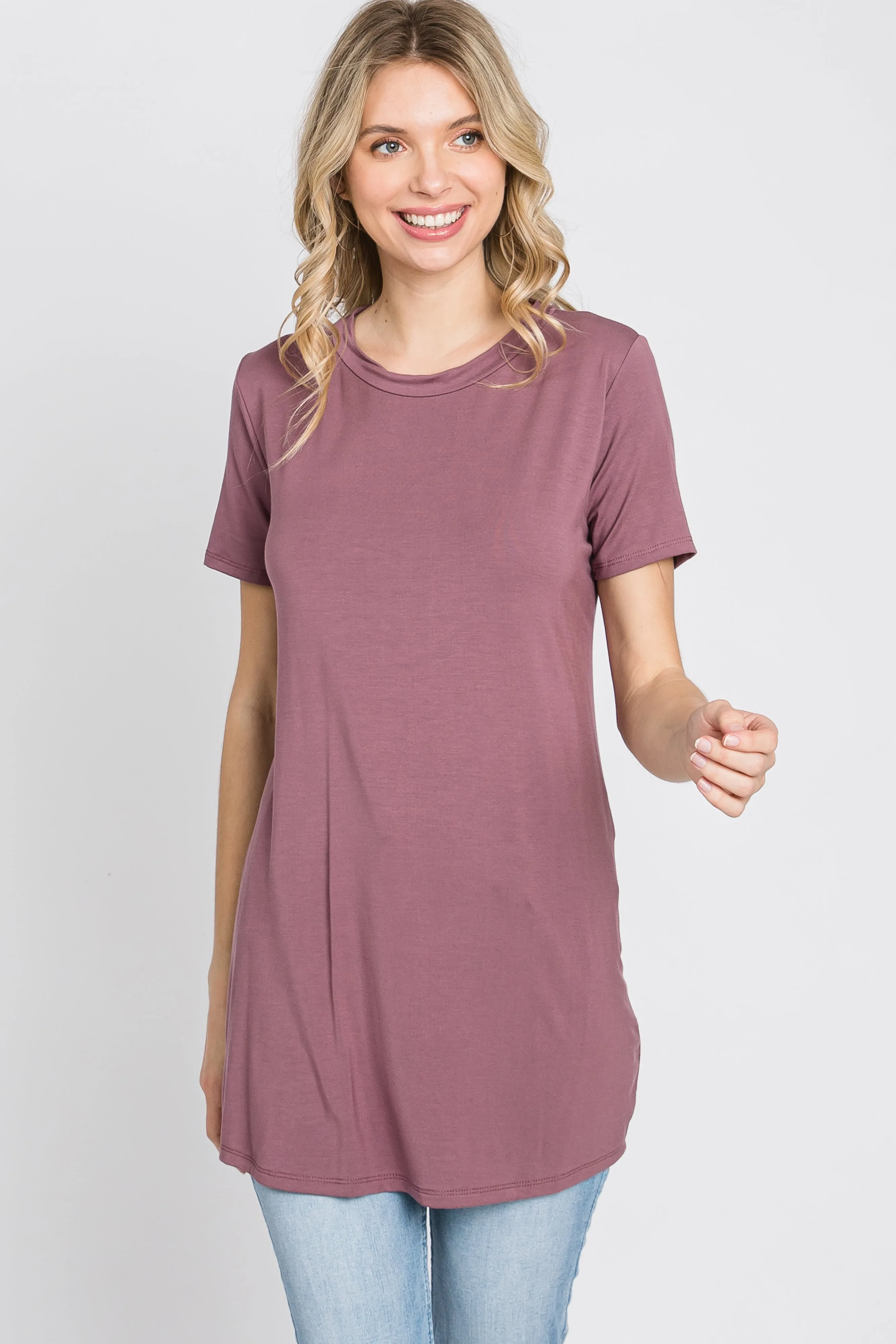 Mauve Basic Short Sleeve Top sold by Pinkblush product image thumbnail 3
