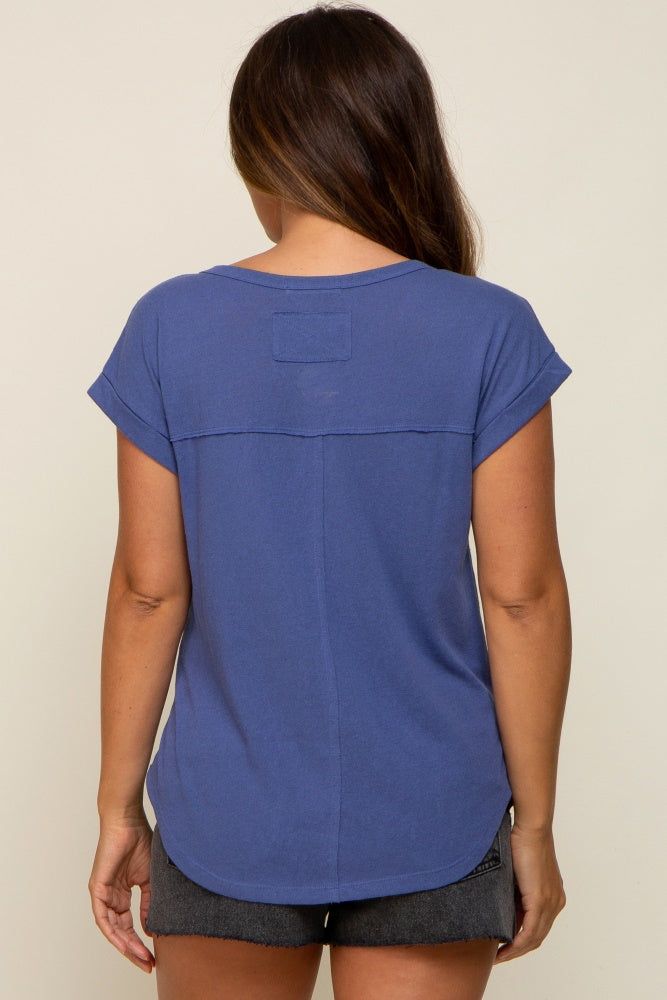 Blue Short Dolman Sleeve Maternity Top sold by Pinkblush product image thumbnail 3