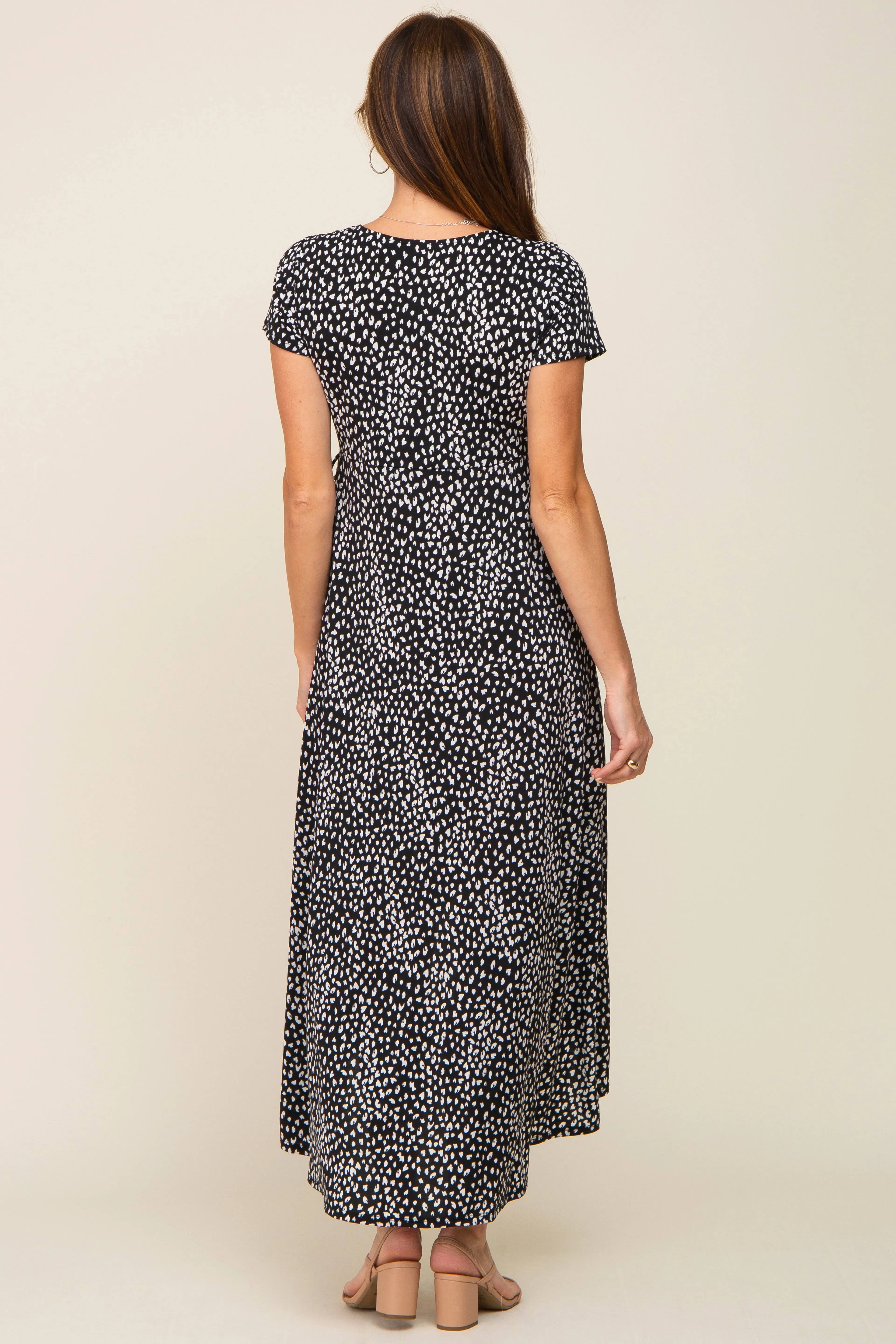 Black Animal Print Wrap Dress sold by Pinkblush product image thumbnail 3