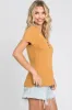 Camel Ribbed Knit Button Top sold by Pinkblush
