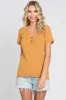 Camel Ribbed Knit Button Top sold by Pinkblush