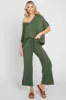 Olive Cropped Pant Set sold by Pinkblush