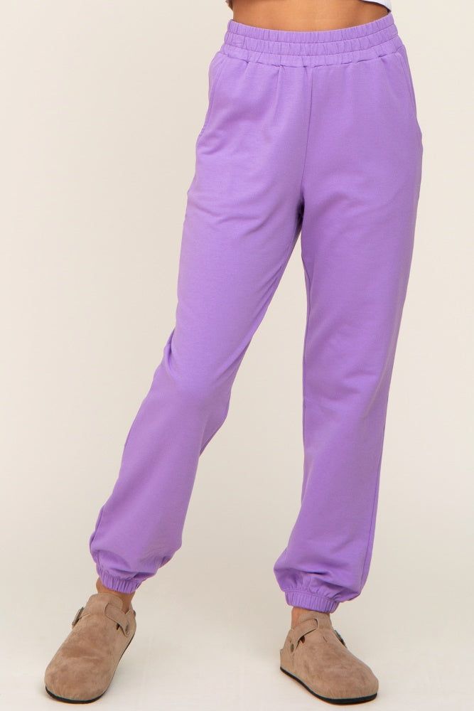 Lavender Basic Pocketed Sweatpants sold by Pinkblush product image thumbnail 2