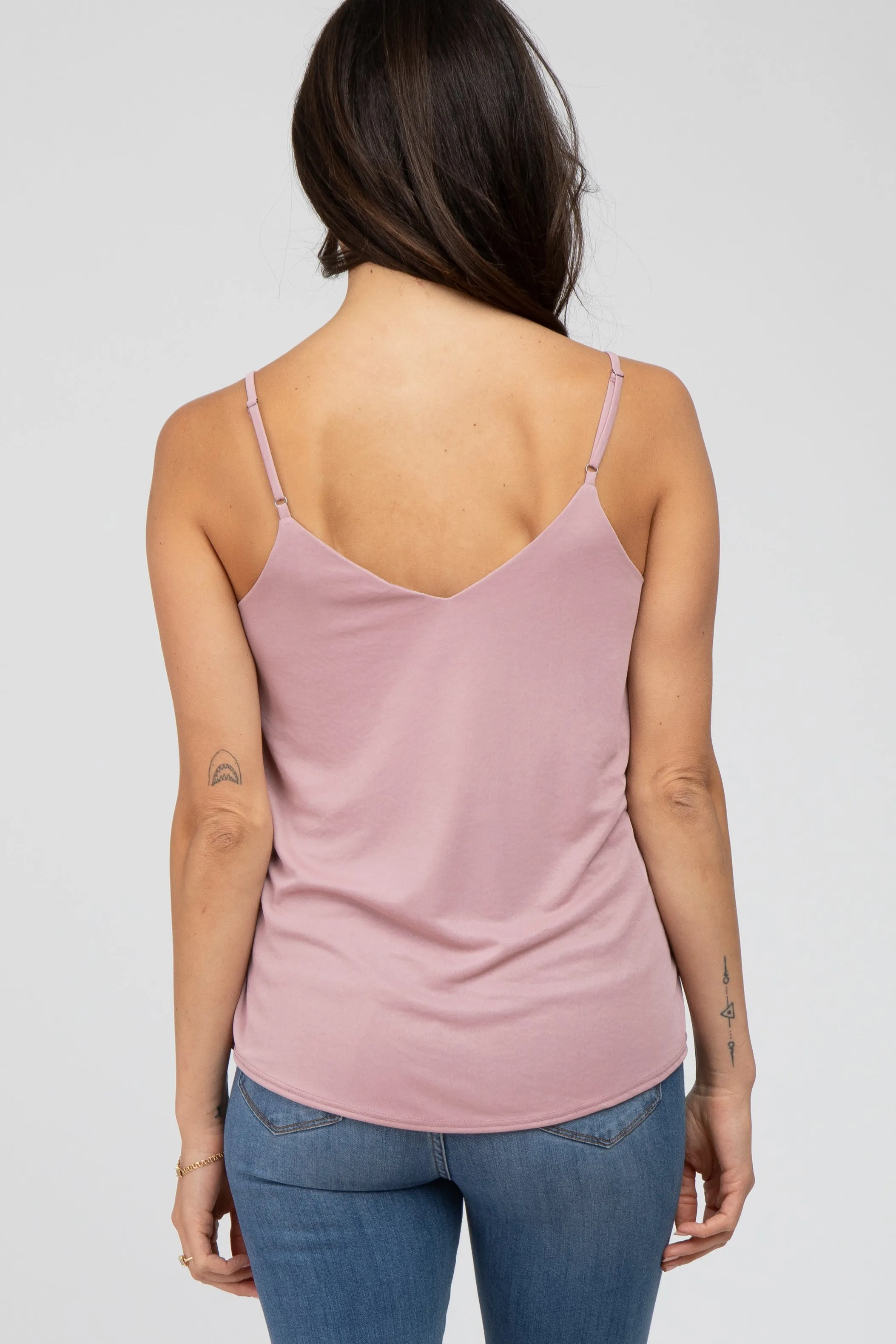 Mauve Curved Hem Tank Top sold by Pinkblush product image thumbnail 3