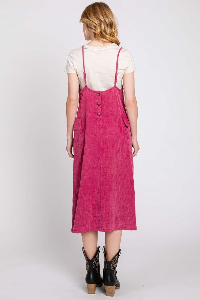 Magenta Washed Jumper Dress sold by Pinkblush product image thumbnail 4