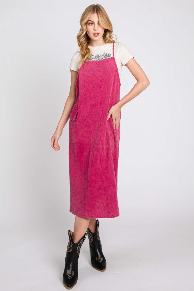Magenta Washed Jumper Dress sold by Pinkblush product image thumbnail 2