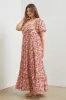 Pink Floral Puff Sleeve Plus Maxi Dress sold by Pinkblush